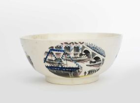 A Wedgwood Pottery Boat Race bowl designed by Eric Ravilious, printed with boating vignette to the