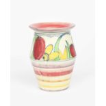 'Gloria Flowerheads' a Clarice Cliff Bizarre vase, shape no 342, painted with flowers in pastel