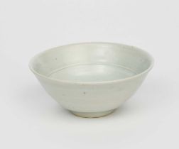 Richard Batterham (1936-2021) a porcelain footed bowl, covered with a pale ash glaze, unsigned,