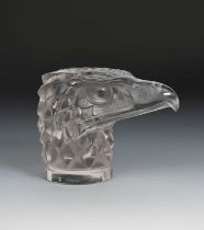 'Tete D'Aigle' no.1138 a Lalique clear and frosted glass car mascot designed by Rene Lalique, cast R