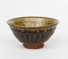 Richard Batterham (1936-2021) a stoneware small fluted open bowl, glazed to the interior ash, the