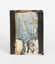 Eddie Curtis (born 1953) Girder (Blast Series) stoneware, slab built with applied celadon, slips and