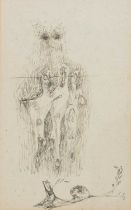 Φ Thomas 'Sam' Haile (1909-1948) Three Suspended Ones, pen and ink on paper, framed unsigned,