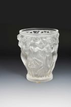 'Bacchantes' no. 997 a modern Lalique clear and frosted glass vase originally designed by Rene