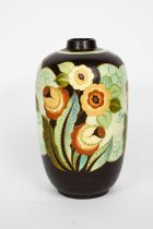 A Boch Freres Keramis vase designed by Charles Catteau, model no.D.2504, shouldered form, painted