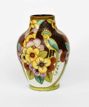 A Boch Freres Keramis vase designed by Charles Catteau, model no.D.1740, shouldered form, painted