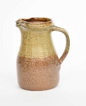 Richard Batterham (1936-2021) a salt-glaze stoneware jug, covered to the shoulder in an ash glaze