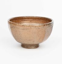 Richard Batterham (1936-2021) a salt-glaze stoneware cut-sided stoneware bowl, unsigned 13cm. high