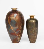 Tony Laverick (born 1961) a porcelain vase, shouldered, swollen form, decorated with geometric