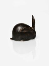 Edouard Marcel Sandoz (1881-1971) Rabbit with raised ear, patinated bronze signed E M Sandoz in