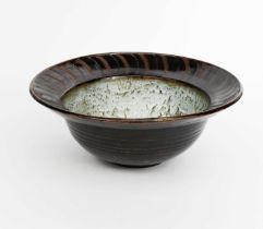 Φ David Leach OBE (1911-2005) a large Lowerdown Pottery bowl, the flaring rim with carved
