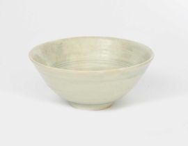 Richard Batterham (1936-2021) a porcelain bowl with incised bands to interior, covered to the foot