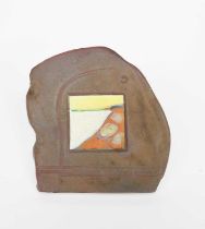 Φ Gordon Baldwin (born 1932) Ceramic Card, 1972 painted in colours signed, dated and dedicated to