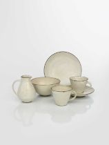 Φ Dame Lucie Rie DBE (1902-1995) and Hans Coper (1920-1981) a part tea set comprising; sugar