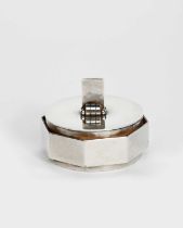 Jean Després (1889-1980) a Modernist silver box and cover, octagonal section with circular aperture,