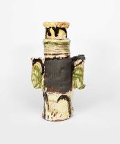 Dylan Bowen (born 1967) Totem, a large hand-built pottery sculpture painted Dylan Bowen to base