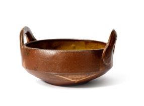 Φ Michael Casson OBE (1925-2003) a large salt-glaze stoneware Gozo bowl, twin-handled form, with
