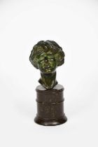 Maurice Guiraud-Riviere (1881-1947) Bust of a Woman, cire perdue verdi gris patinated bronze, on