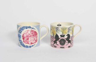 'Queen Elizabeth II' a Wedgwood Pottery Coronation mug originally designed by Eric Ravilious,