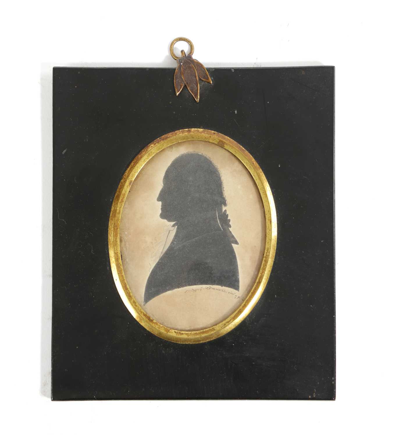 λ A RARE AMERICAN SILHOUETTE PORTRAIT OF GEORGE WASHINGTON POSSIBLY BY SAMUEL FOLWELL, DATED 1791