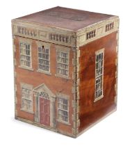 A PAINTED GEORGIAN HOUSE LIDDED BOX 19TH CENTURY AND LATER the cover carved with the initials 'A.M.