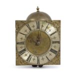 A HOOK AND SPIKE WALL CLOCK EARLY 18TH CENTURY AND LATER the thirty hour movement with an anchor