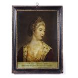 A PAIR OF REVERSE GLASS PORTRAITS LATE 18TH CENTURY of 'His most Serene Highness Charles and Her