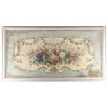 A FRENCH AUBUSSON TAPESTRY CARTOON FOR A SOFA 19TH CENTURY gouache on card, the scroll decorated