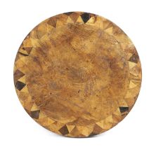AN EARLY VICTORIAN IRISH OAK AND SPECIMEN WOOD OCCASIONAL TABLE BY T. H. ALBERT, C.1840 the circular