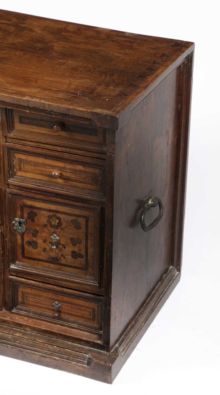 A CONTINENTAL WALNUT AND MARQUETRY CABINET POSSBILY SPANISH OR ITALIAN, LATE 17TH / EARLY 18TH - Image 2 of 2