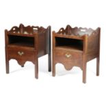 A PAIR OF GEORGE III MAHOGANY TRAY-TOP BEDSIDE COMMODES CHIPPENDALE PERIOD, C.1760 each with a