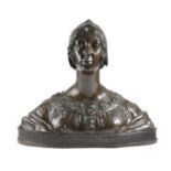 AN ITALIAN BRONZE BUST OF JOHANNA II OF ANJOU IN THE MANNER OF FRANCESCO DA LAURANA (1430-1500),