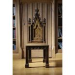 A PAIR OF WILLIAM IV OAK GOTHIC REVIVAL HALL CHAIRS IN THE MANNER OF A.W.N. PUGIN, C.1830 each