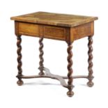 A WALNUT AND SEAWEED MARQUETRY SIDE TABLE IN WILLAM AND MARY STYLE, 19TH CENTURY the top inlaid with