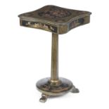 A LATE REGENCY JAPANNED OCCASIONAL TABLE EARLY 19TH CENTURY in Chinese Export style, decorated in