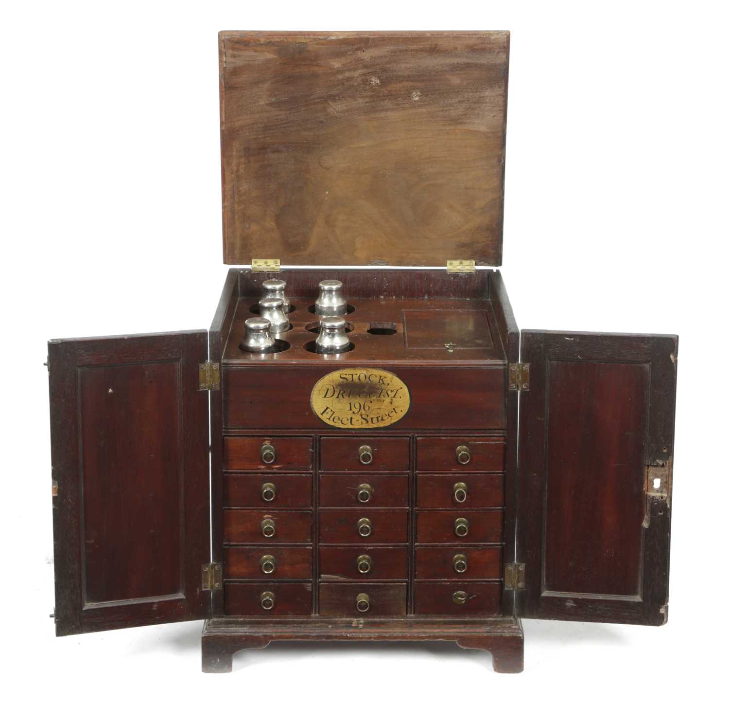 A GEORGE III MAHOGANY APOTHECARY'S CABINET LATE 18TH / EARLY 19TH CENTURY the hinged cover enclosing - Image 3 of 3