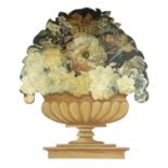 A FLORAL DUMMY BOARD IN VICTORIAN STYLE, 20TH CENTURY as a lobed vase of flowers with various