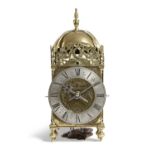 A BRASS LANTERN CLOCK INSCRIBED ROBERT WATTS, STAMFORD, 19TH CENTURY the thirty hour movement with a