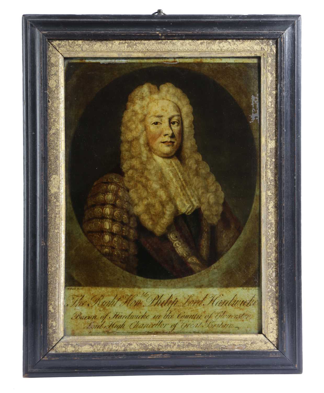 A PAIR OF REVERSE GLASS PORTRAITS LATE 18TH CENTURY of 'The Right Hon.ble Philip Lord Hardwicke' and - Image 2 of 3