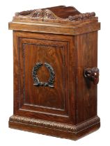 A REGENCY MAHOGANY DINING ROOM PEDESTAL CABINET IN THE MANNER OF THOMAS HOPE, EARLY 19TH CENTURY the