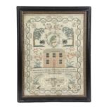 A GEORGE III NEEDLEWORK SCHOOL SAMPLER LATE 18TH OR EARLY 19TH CENTURY worked in coloured silks on a