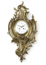 A FRENCH BRASS CARTEL CLOCK LATE 19TH CENTURY the brass eight day drum movement with an outside