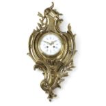 A FRENCH BRASS CARTEL CLOCK LATE 19TH CENTURY the brass eight day drum movement with an outside