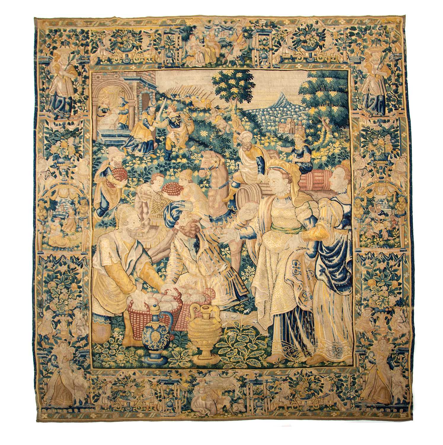 A FINE FLEMISH ALLEGORICAL TAPESTRY LATE 16TH / EARLY 17TH CENTURY woven in wool and silks, the