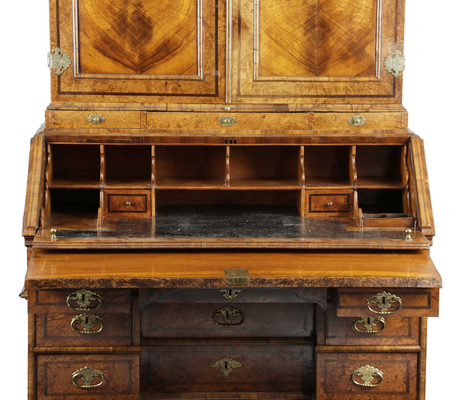 A NORTH EUROPEAN FIELD MAPLE AND WALNUT BUREAU BOOKCASE POSSIBLY SWEDISH, 18TH CENTURY AND LATER - Image 4 of 4