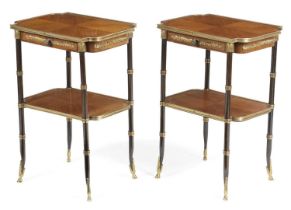 A PAIR OF FRENCH KINGWOOD OCCASIONAL TABLES IN LOUIS XVI STYLE, LATE 19TH CENTURY each with ormolu