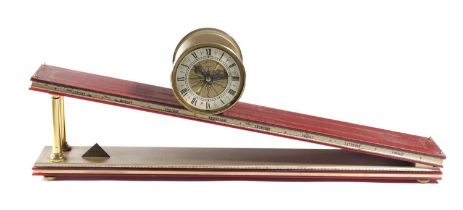 A DENT INCLINED PLANE CLOCK DATED 1973 the brass cylindrical movement numbered '271' and