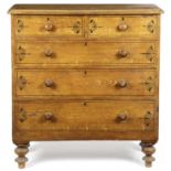 A REGENCY PAINTED PINE CHEST POSSIBLY WEST COUNTRY, EARLY 19TH CENTURY decorated with a faux grain