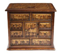 A SOUTH GERMAN MARQUETRY TABLE CABINET PROBABLY AUGSBURG, 17TH CENTURY AND LATER the hinged top