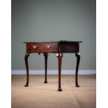 A GEORGE II MAHOGANY SIDE TABLE C.1740 the moulded edge top with re-entrant corners above a frieze